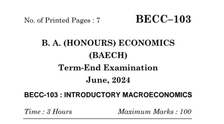 Solutions Of BECC-103 TEE Questions (June 2024)