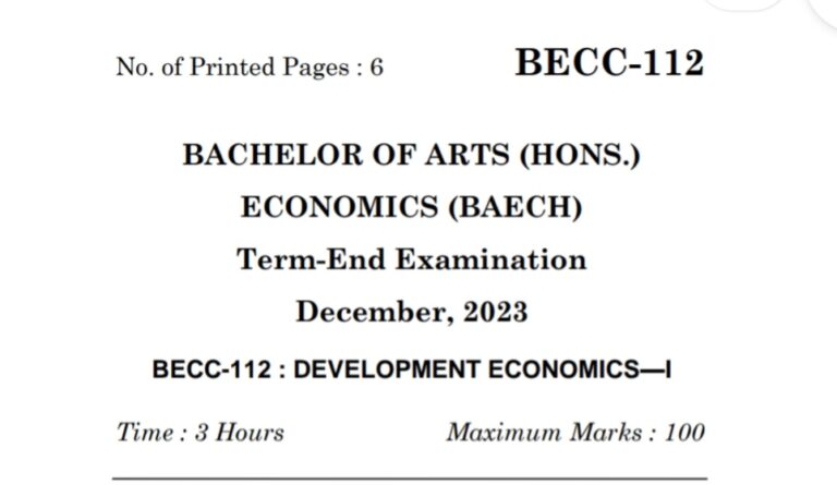 Solutions Of BECC-112 TEE Questions (Dec 2023)