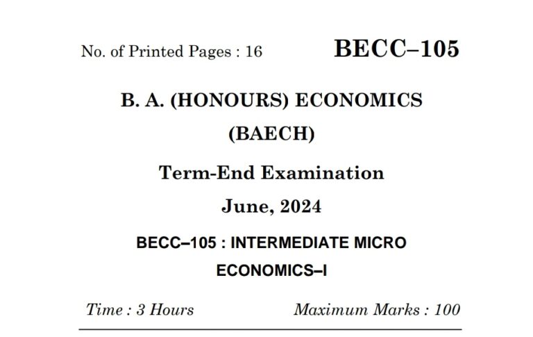 Some Important Concepts For BECC-105 TEE Prep