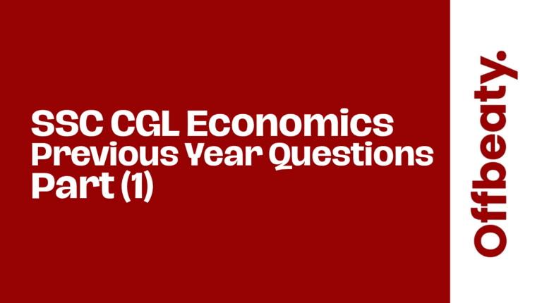 SSC CGL Economics Previous Year Questions – Part (1)