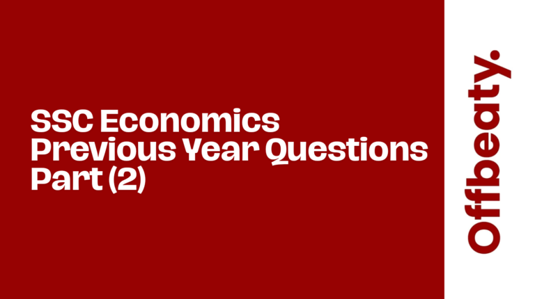 SSC Economics Previous Year Questions – Part (2)